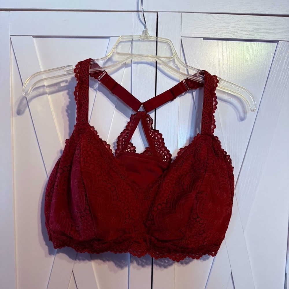 Auden Lace Bralette in Deep Red
